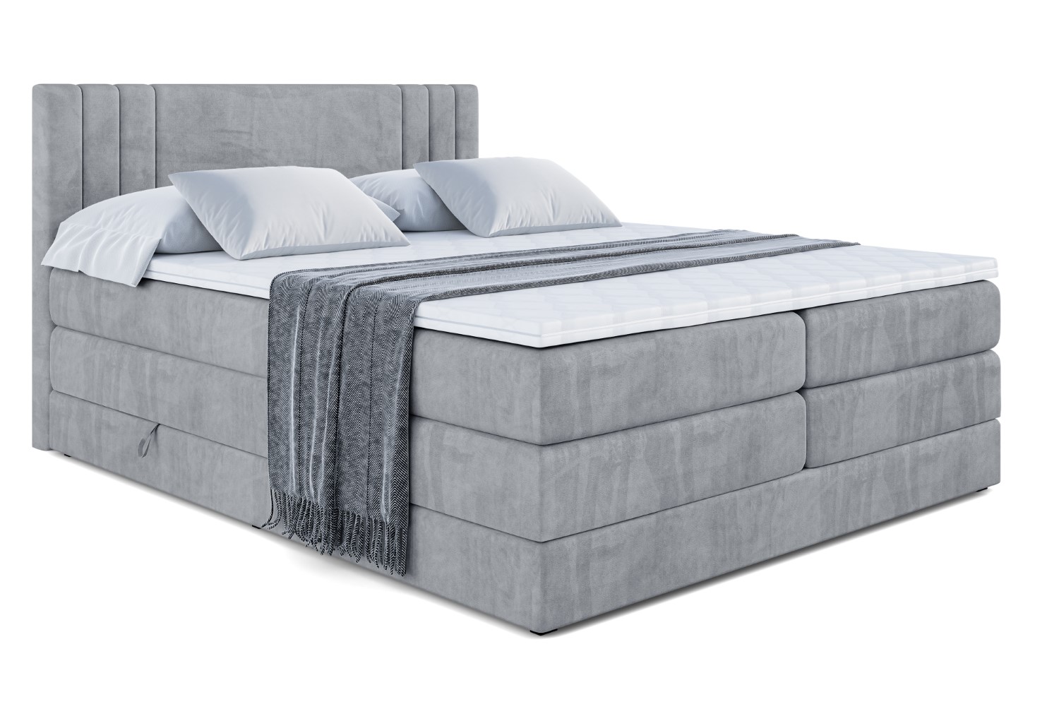 Boxspringbett IDRIKO KING 120x200 cm Grau - Casablanca 2314