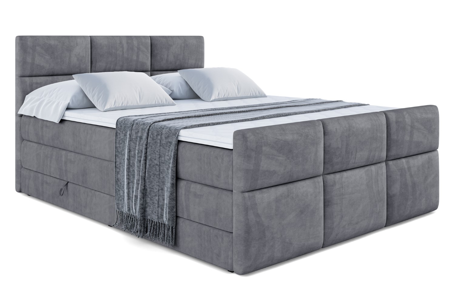Boxspringbett OHIO-Z KING 120x200 cm Dunkelgrau - Casablanca 2315