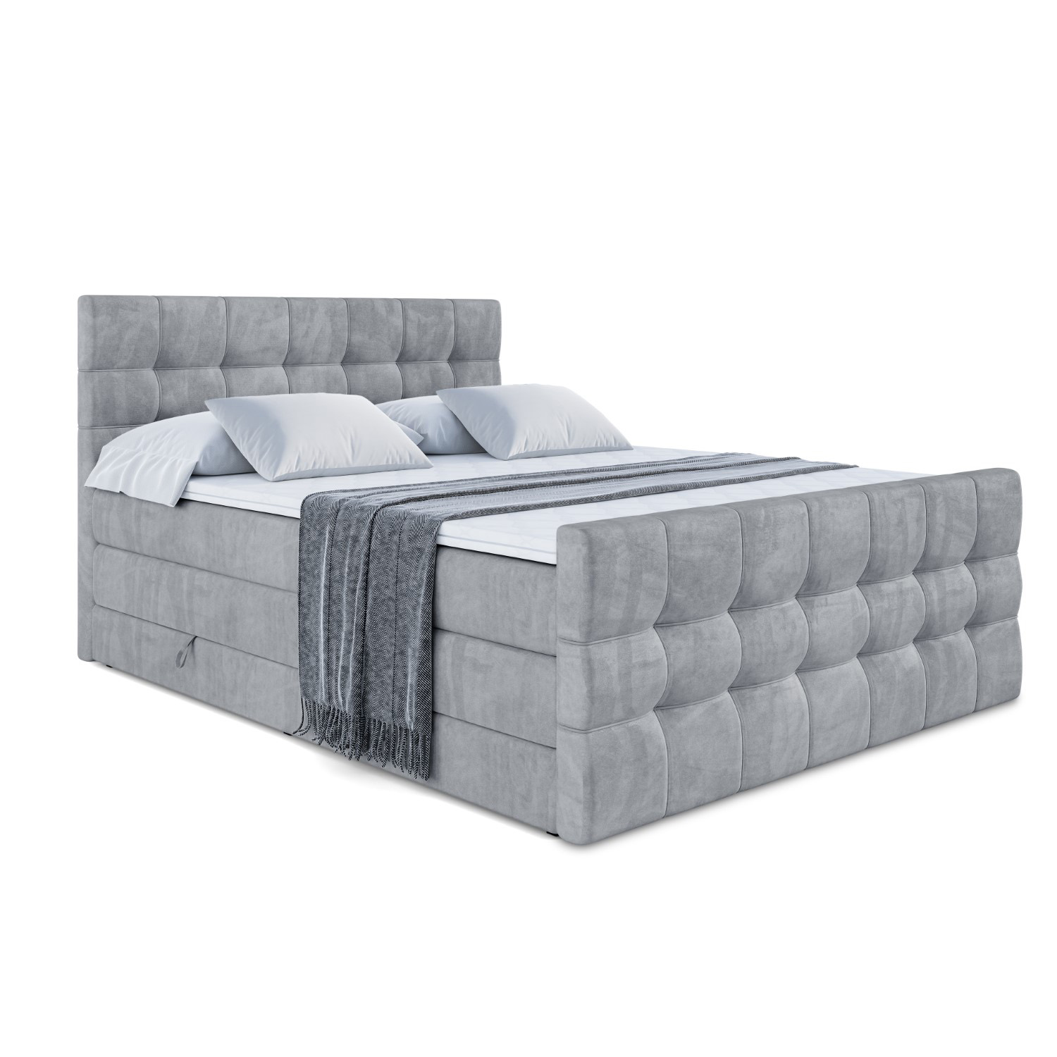 Boxspringbett BERO-Z KING 120x200 cm Grau - Casablanca 2314