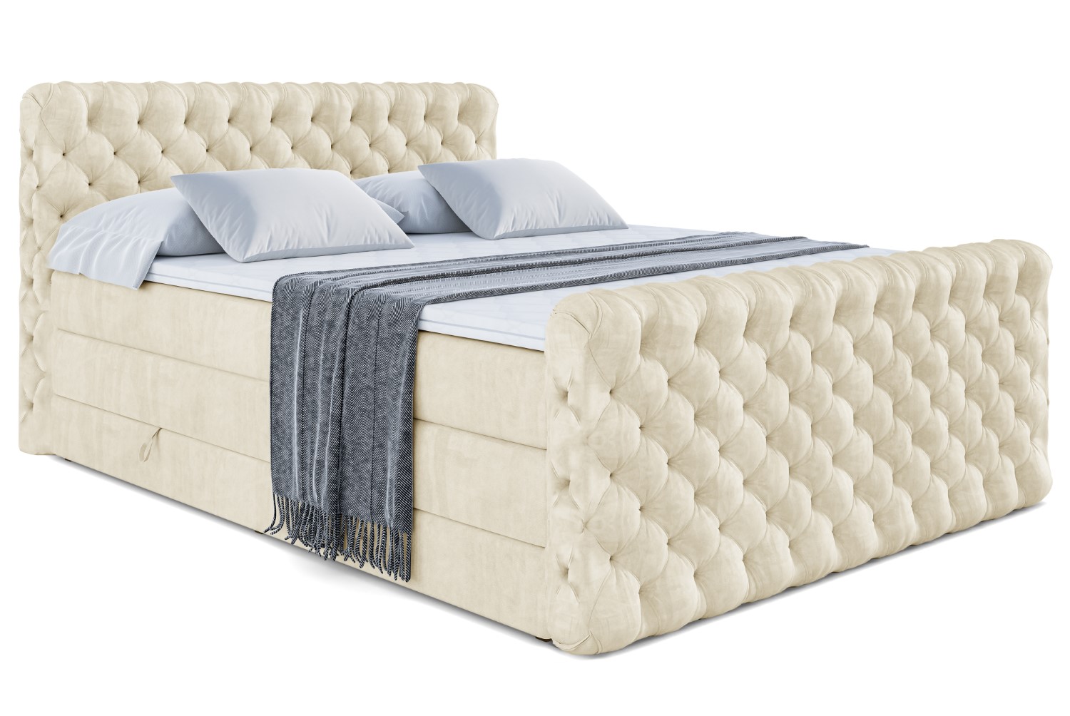 Boxspringbett BOXI8-Z KING 160x200 cm Beige - Monolith 4