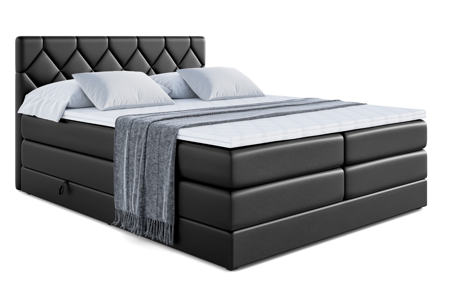 Boxspringbett CATOR KING 180x200 cm Schwarz - Soft 11