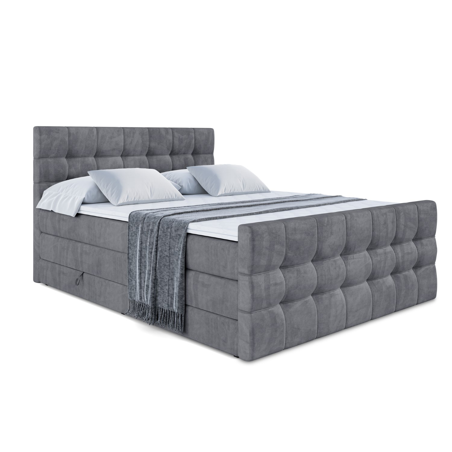 Boxspringbett BERO-Z KING 120x200 cm Dunkelgrau - Casablanca 2315