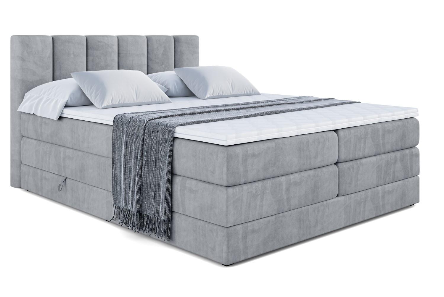 Boxspringbett BOXI1 KING 160x200 cm Grau - Casablanca 2314