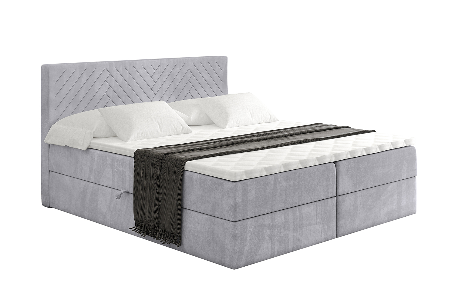 Boxbett VEXA 140x200 cm Hellgrau - Monolith 84