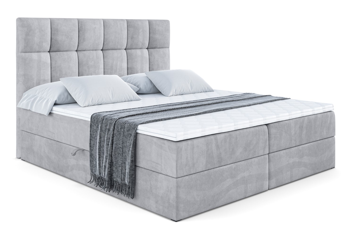 Boxbett RICAR 120x200 cm Hellgrau - Monolith 84