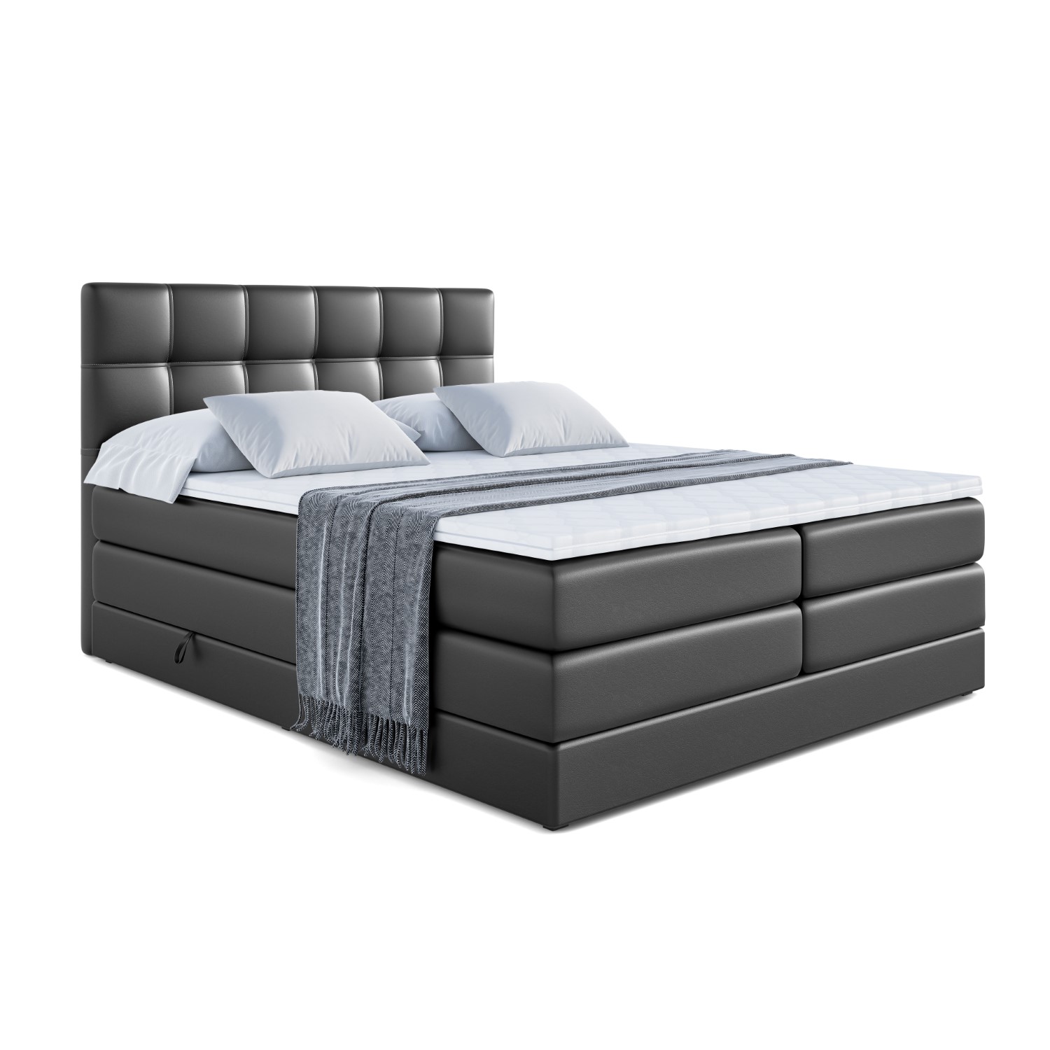 Boxspringbett MARCE KING 160x200 cm Schwarz - Soft 11