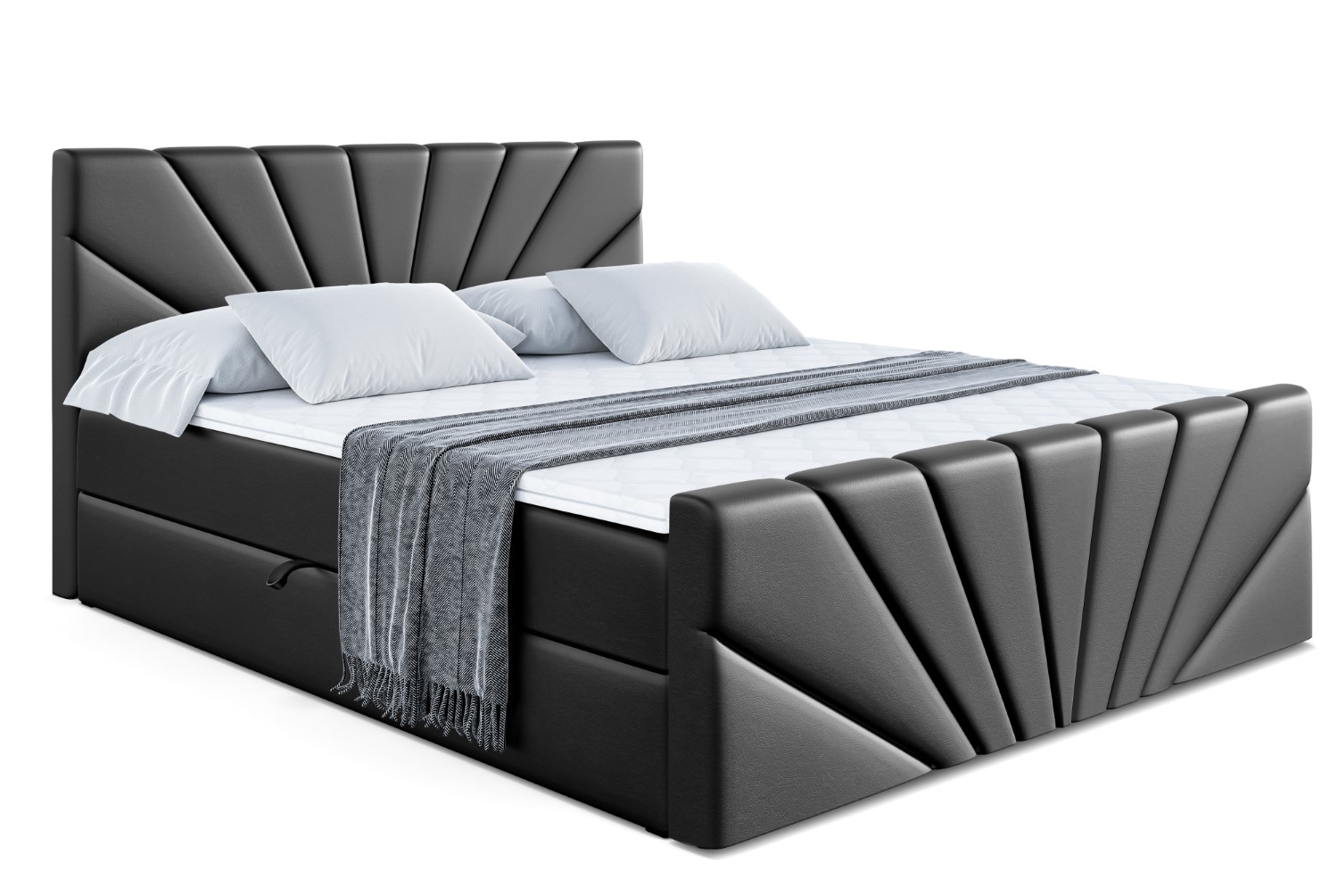 Boxbett MILTIO-Z 120x200 cm Schwarz - Soft 11