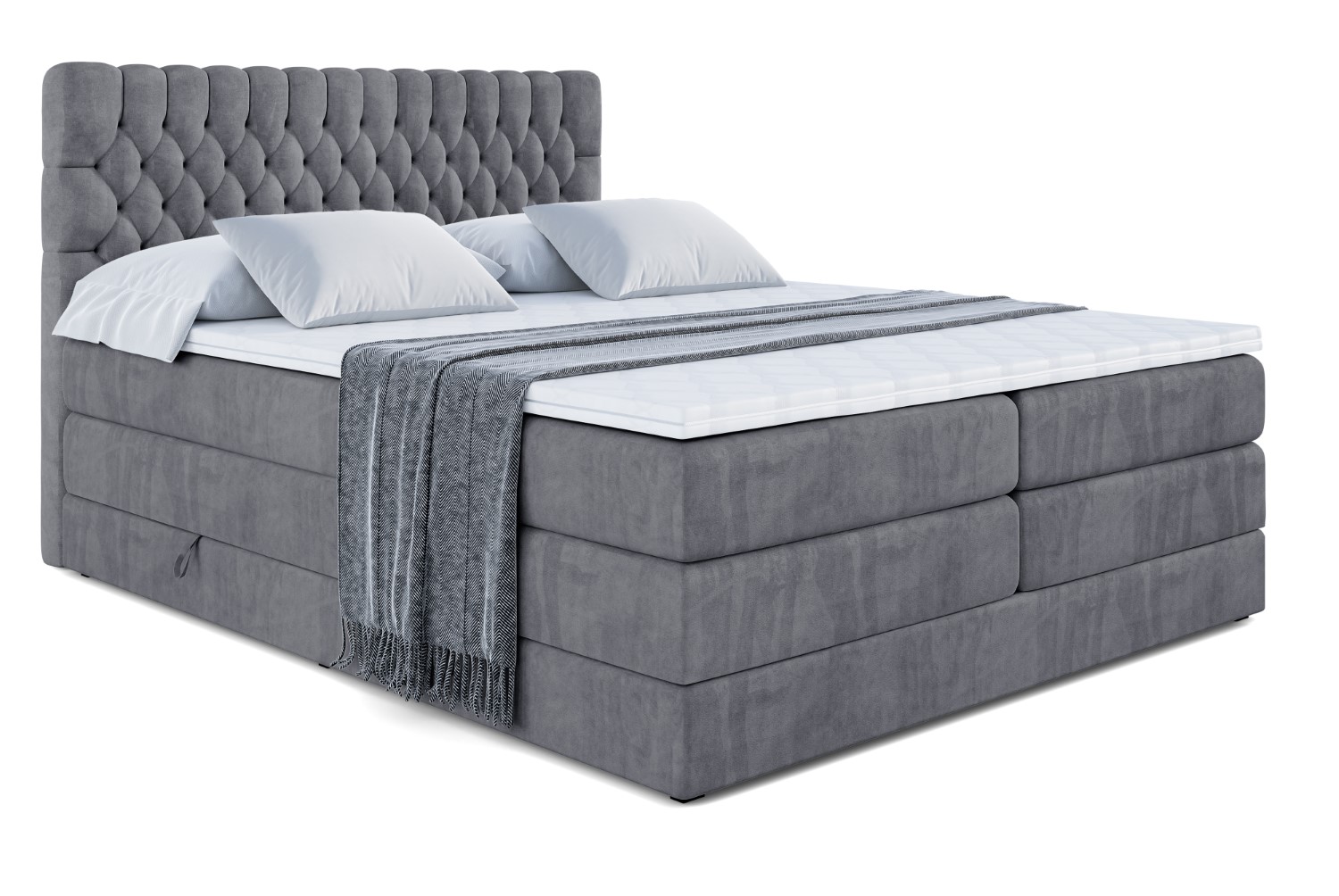 Boxspringbett SERENE KING 120x200 cm Dunkelgrau - Casablanca 2315