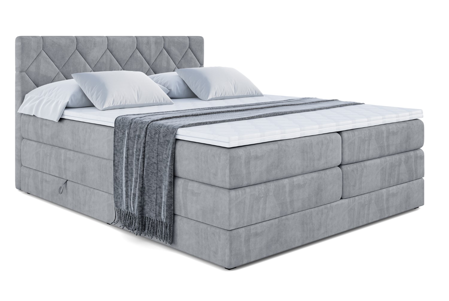 Boxspringbett CATOR KING 200x200 cm Grau - Casablanca 2314