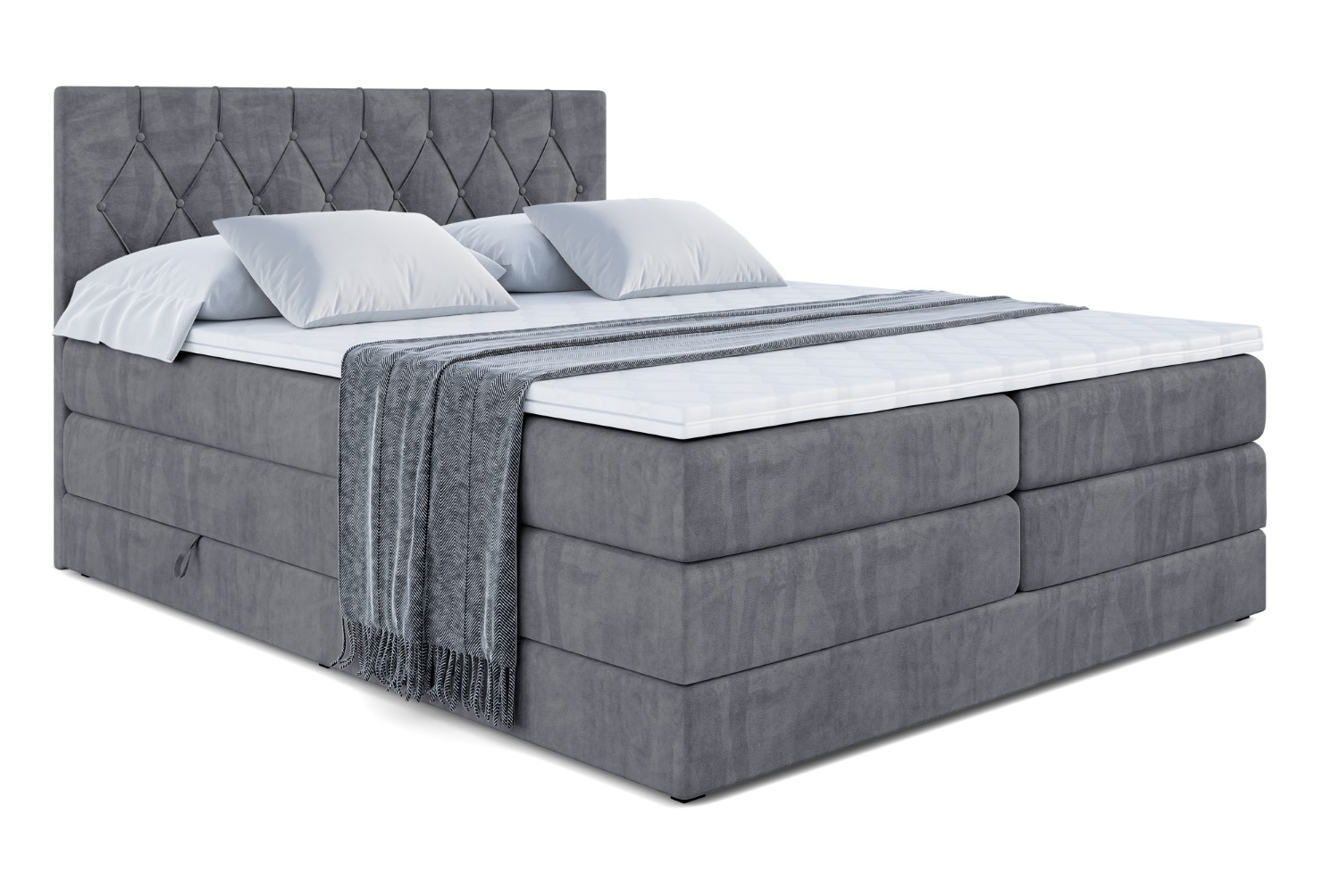 Boxspringbett VELANTO-BZ KING 120x200 cm Schwarz - Soft 11