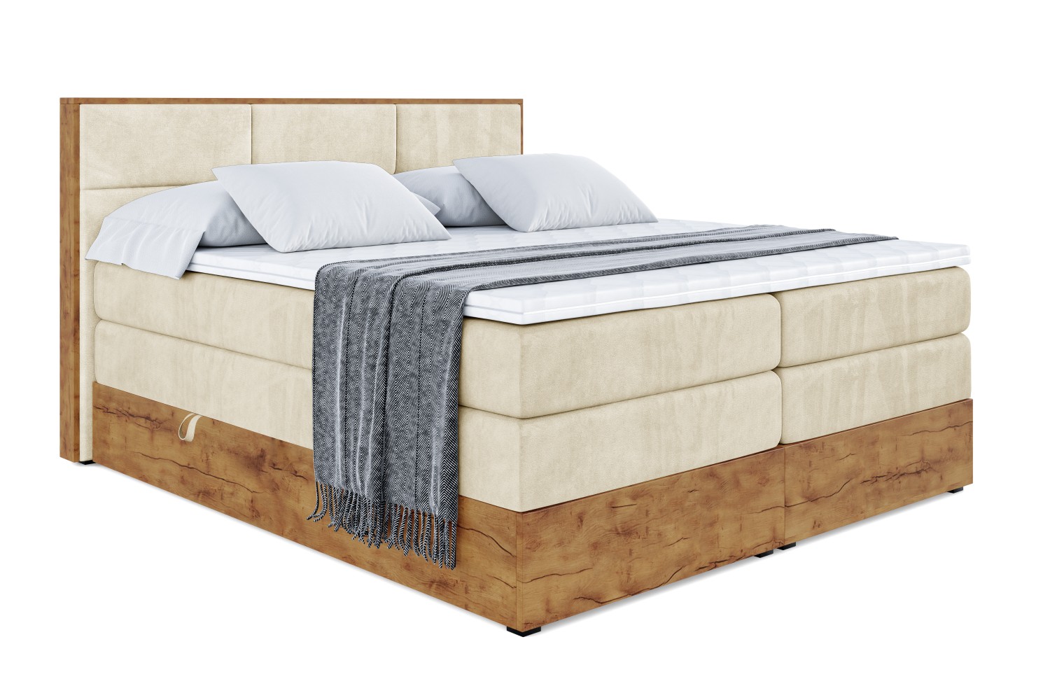 Boxspringbett LOLLI1 KING 120x200 cm Beige - Monolith 4