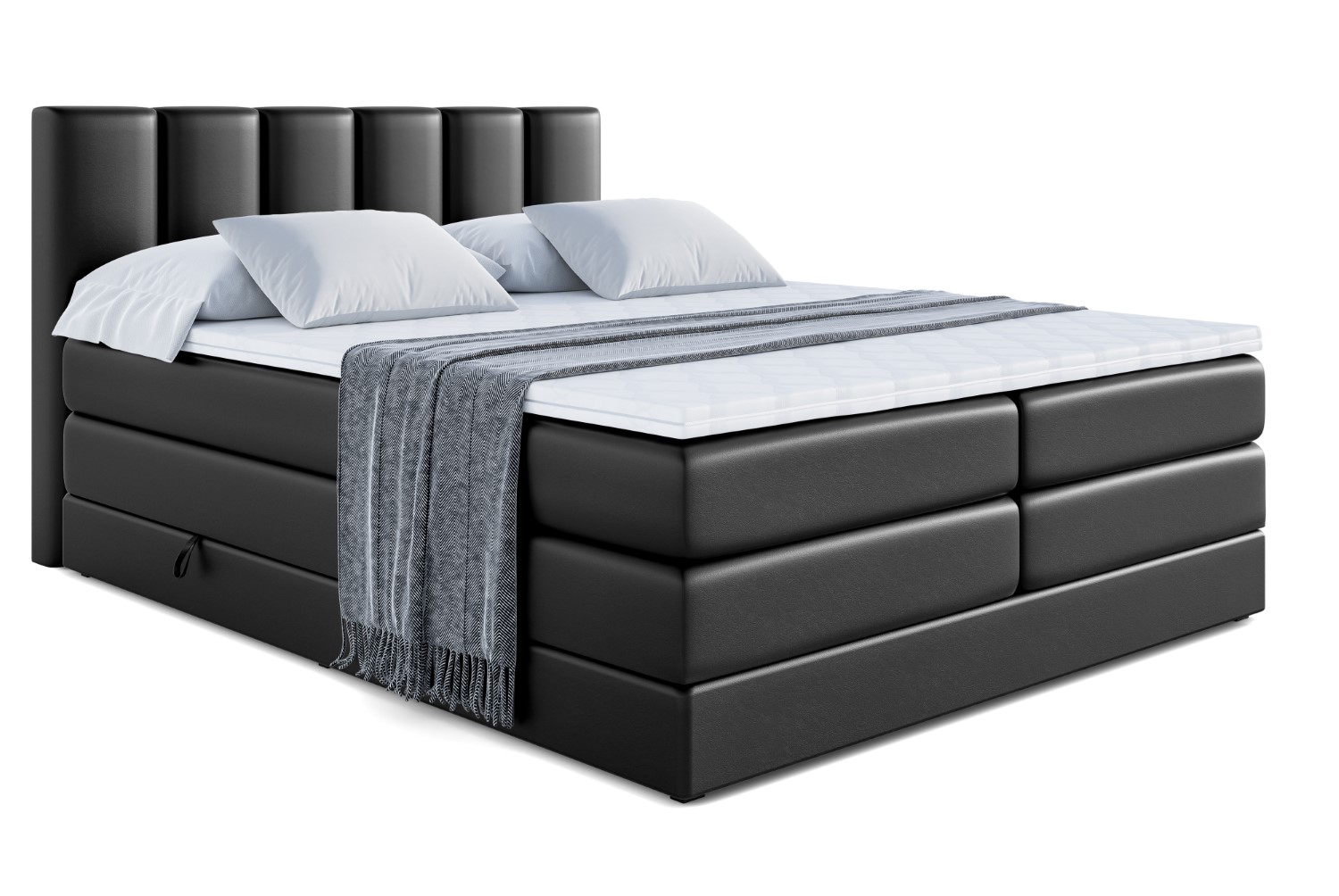 Boxspringbett BOXI1 KING 140x200 cm Schwarz - Soft 11