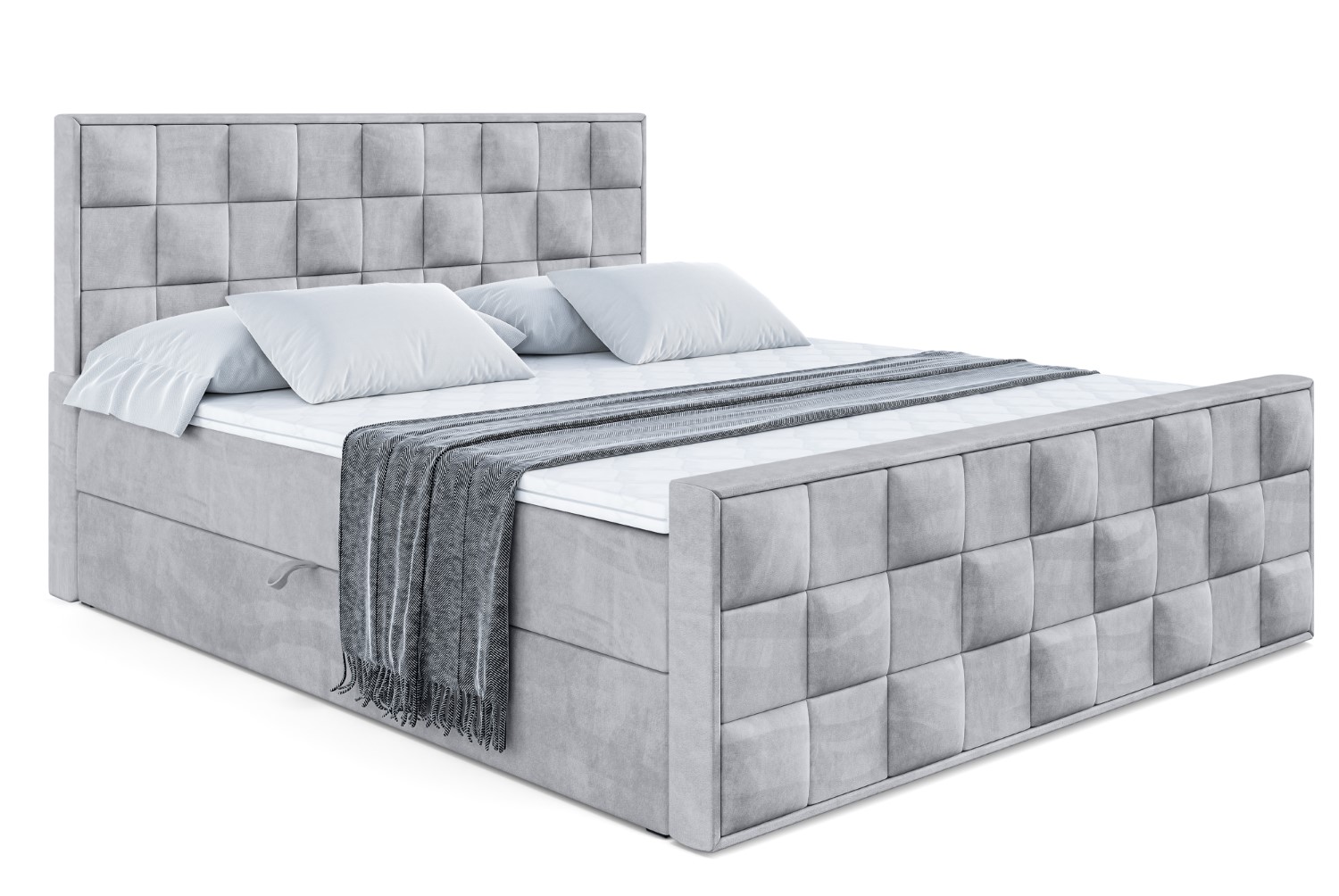 Boxbett ZAFIRA 200x200 cm Hellgrau - Monolith 84