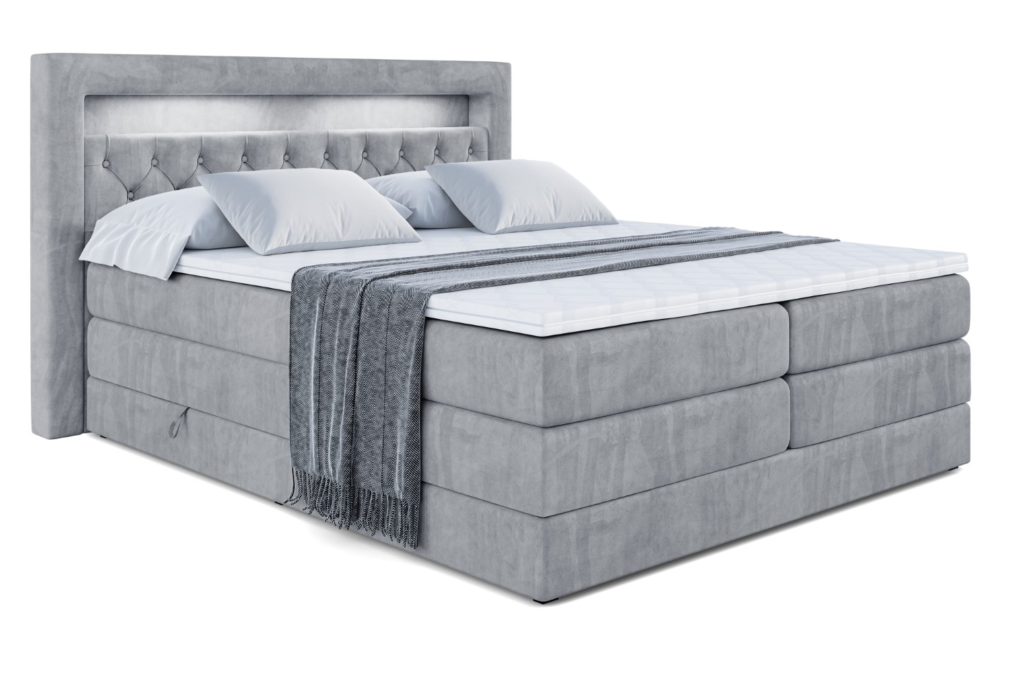 Boxspringbett NOEL GOLD KING 120x200 cm Grau - Casablanca 2314