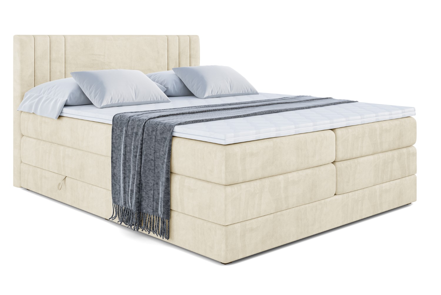 Boxspringbett IDRIKO KING 120x200 cm Beige - Monolith 4
