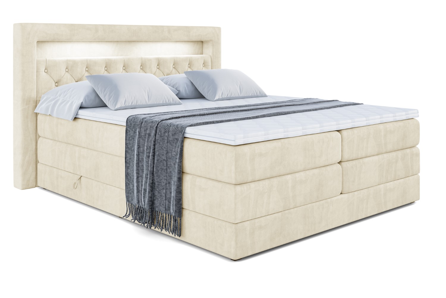 Boxspringbett NOEL GOLD KING 120x200 cm Beige - Monolith 4