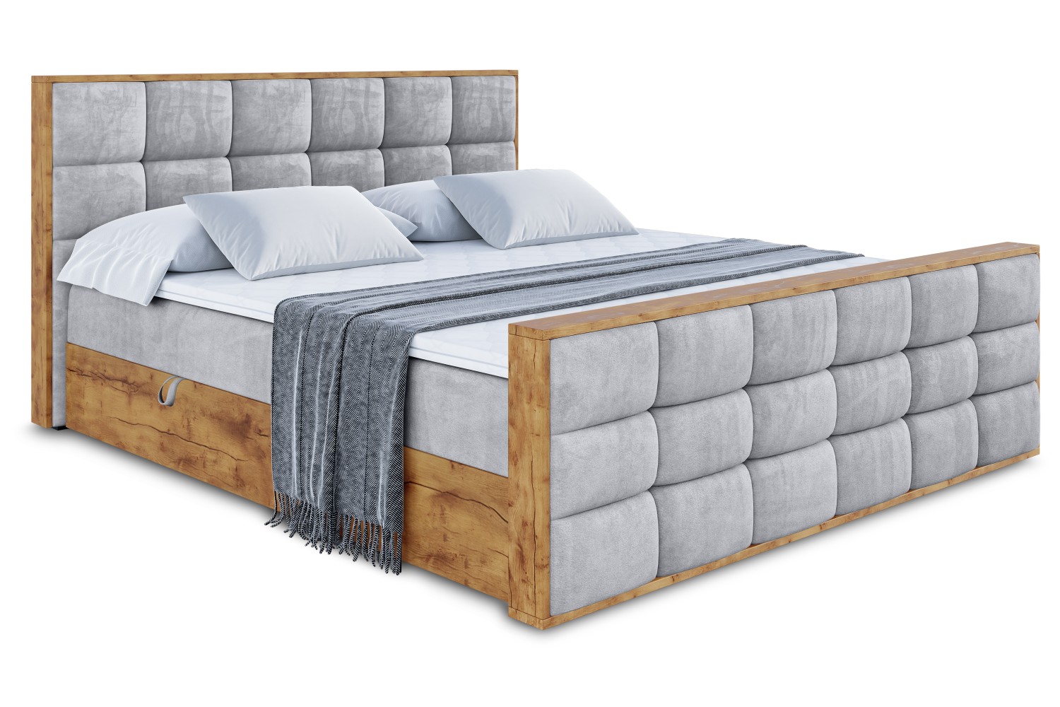 Boxbett LOLLI2-Z 200x200 cm Hellgrau - Monolith 84