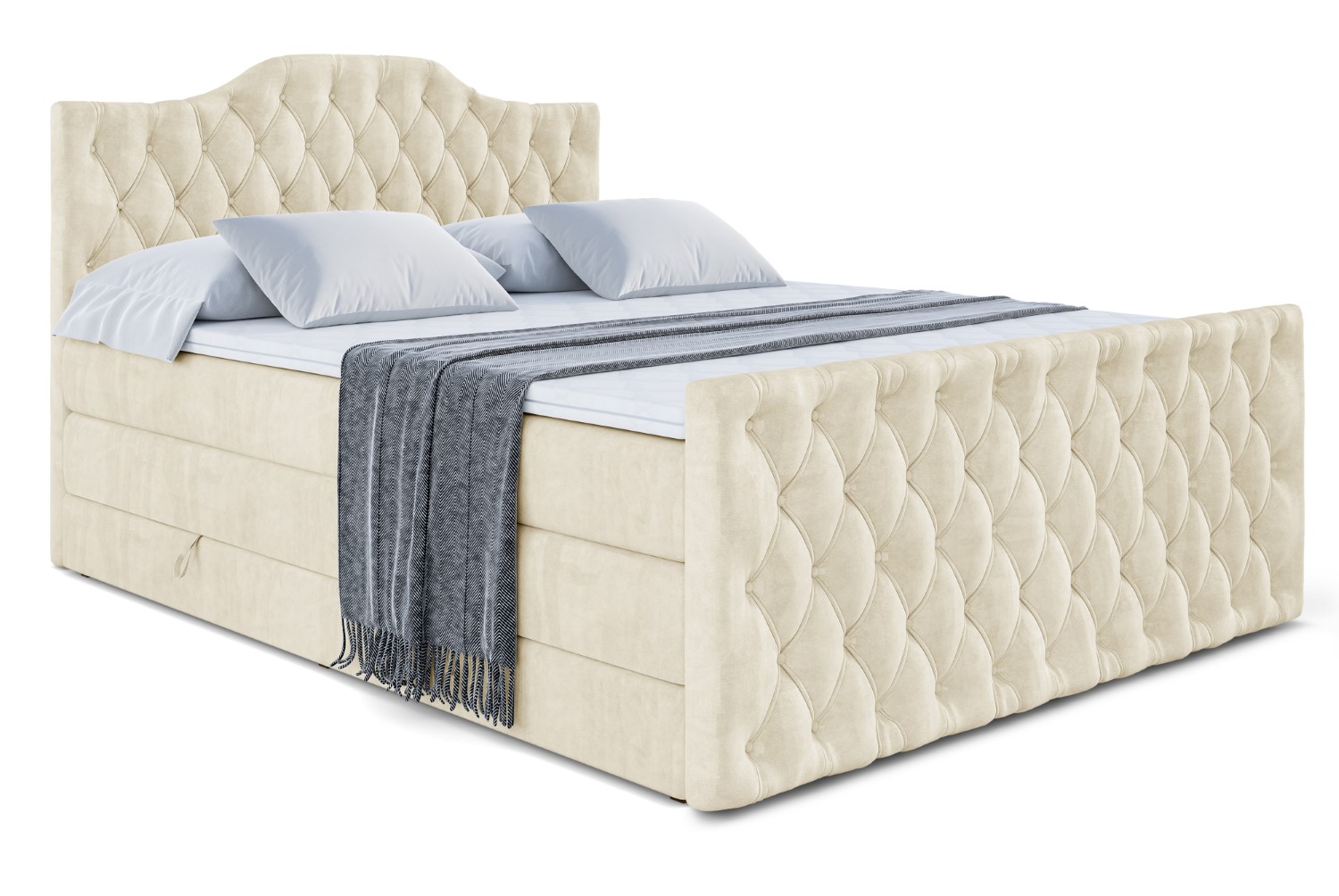 Boxspringbett VILA-1-Z KING 200x200 cm Beige - Monolith 4