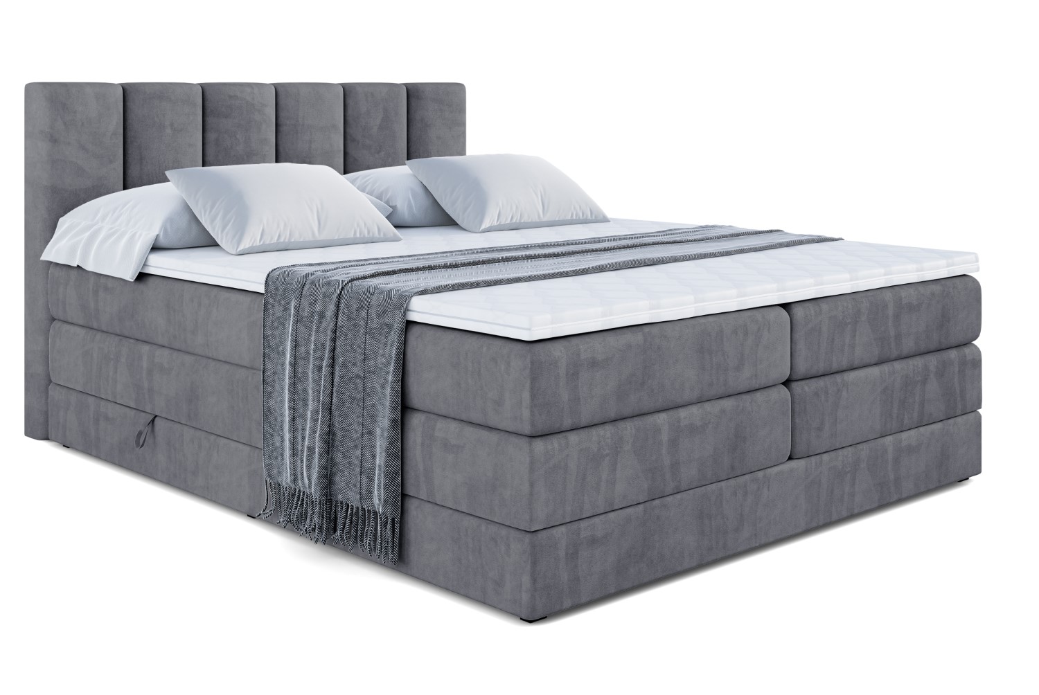 Boxspringbett BOXI1 KING 160x200 cm Dunkelgrau - Casablanca 2315