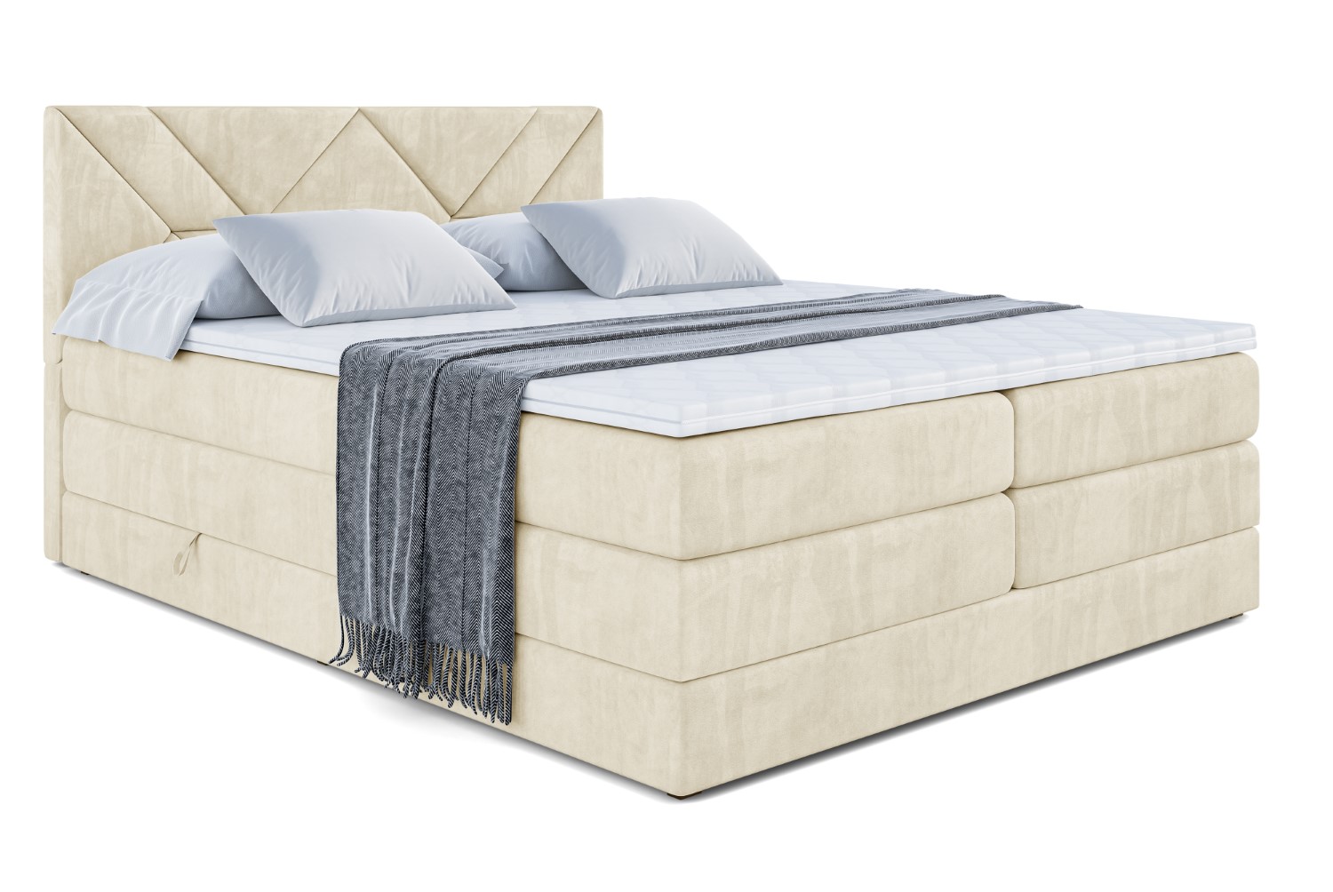 Boxspringbett BARWA KING 120x200 cm Beige - Monolith 4