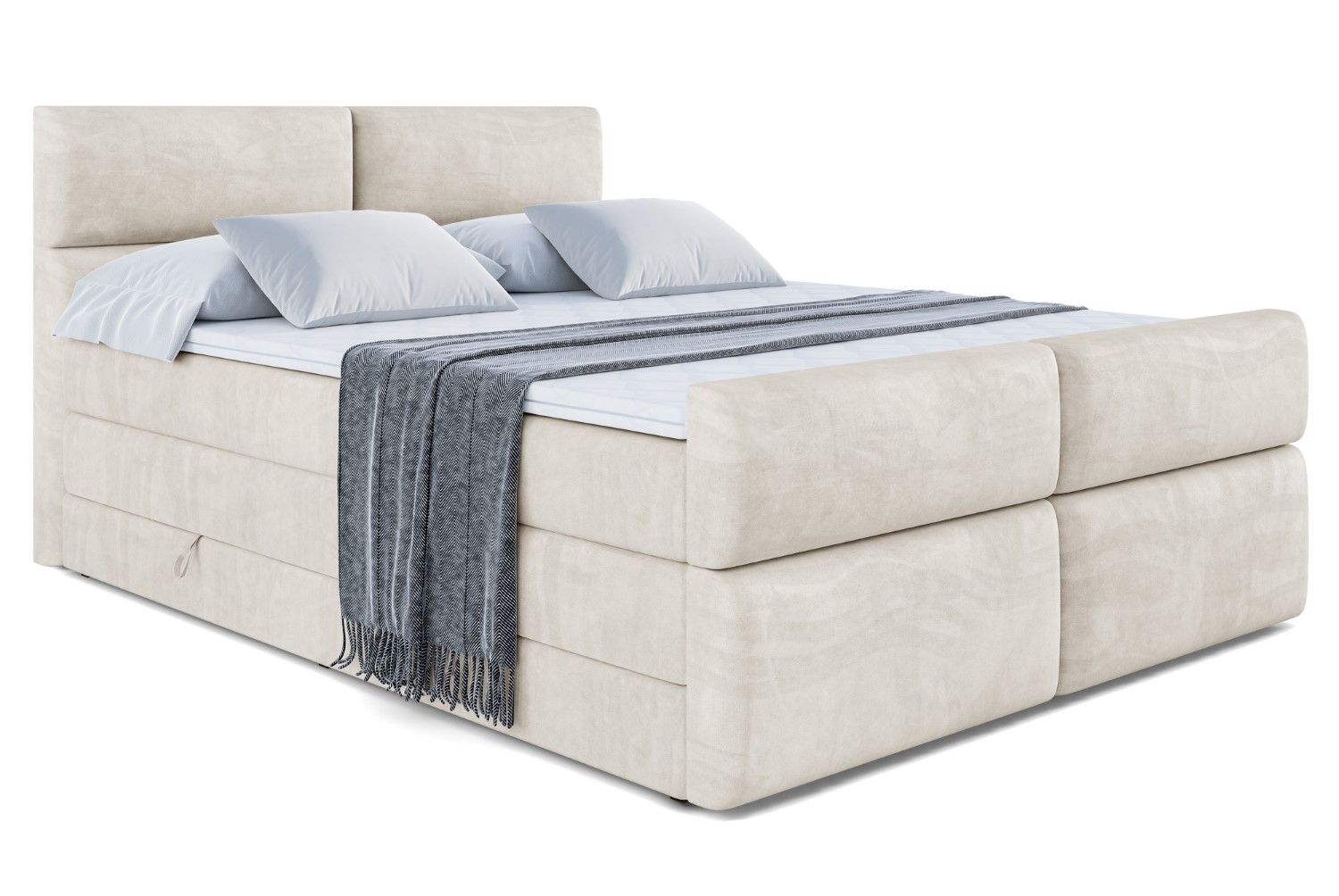 Boxspringbett BOXI3-Z KING 180x200 cm Beige - Casablanca 2301