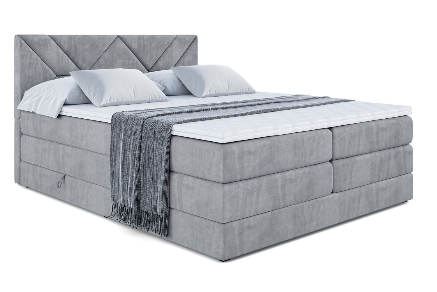 Boxspringbett BARWA KING 140x200 cm Grau - Casablanca 2314