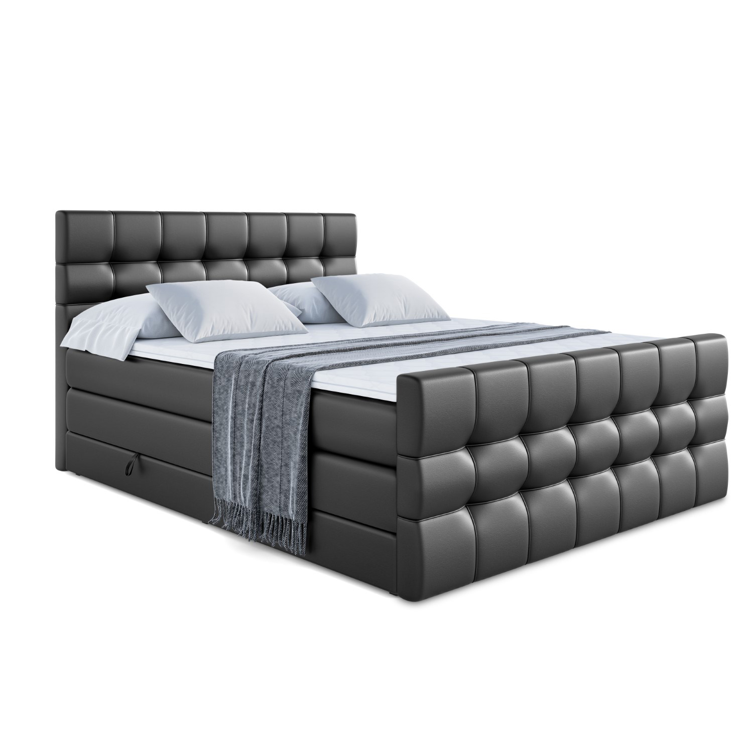 Boxspringbett BERO-Z KING 120x200 cm Schwarz - Soft 11