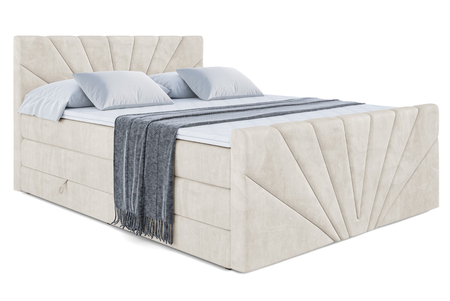 Boxspringbett MILTIO-Z KING 140x200 cm Beige - Casablanca 2301