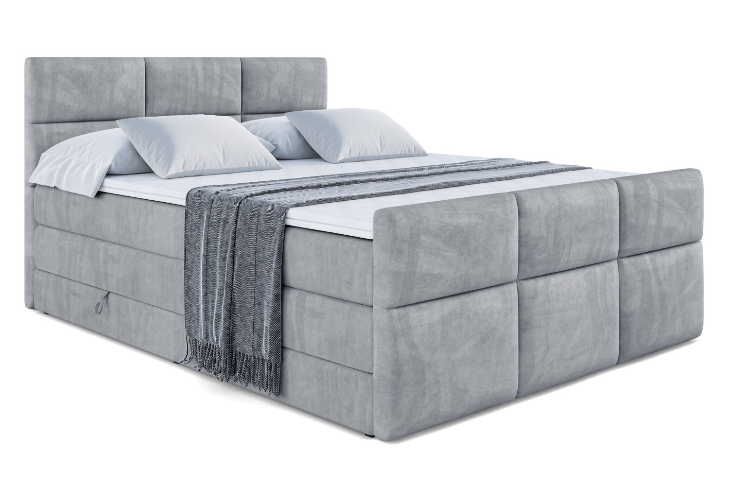 Boxspringbett OHIO-Z KING 120x200 cm Grau - Casablanca 2314