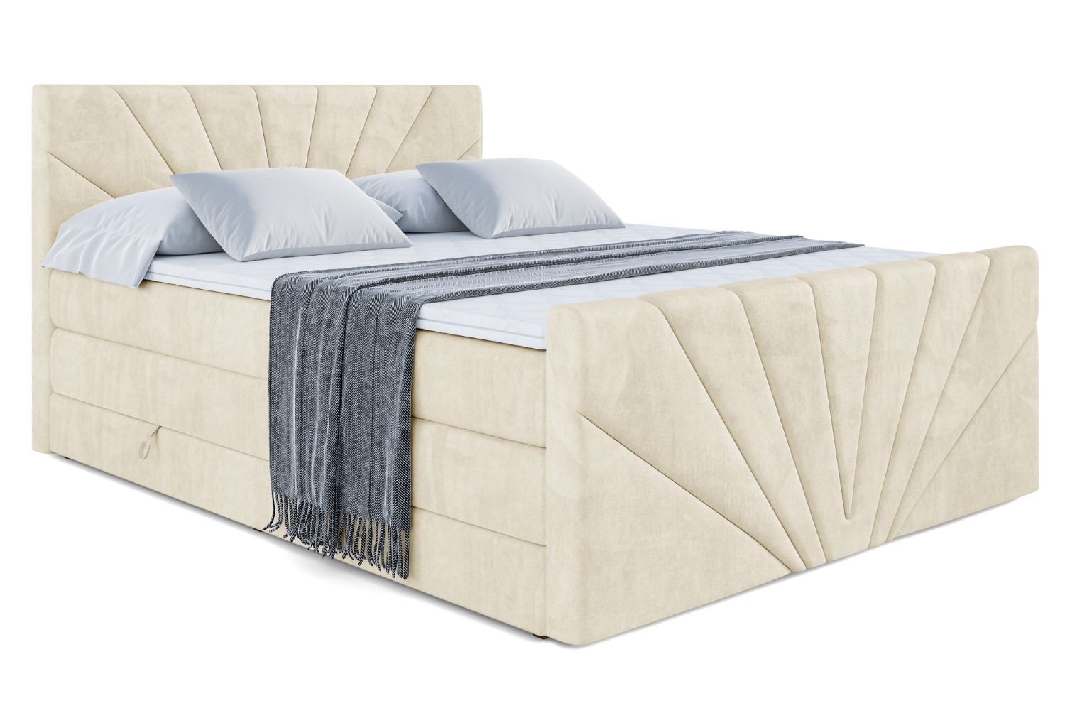 Boxspringbett MILTIO-Z KING 200x200 cm Beige - Monolith 4