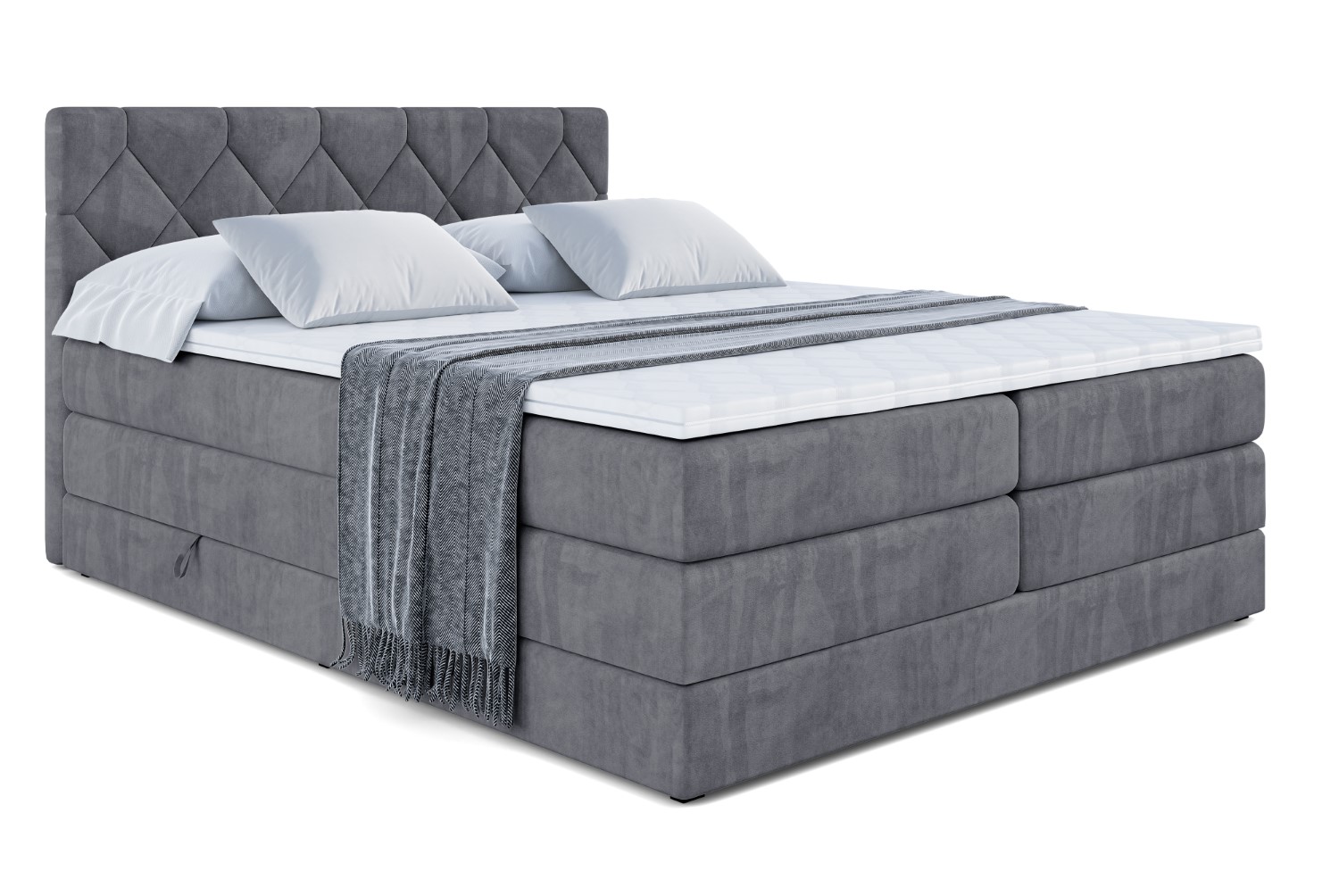 Boxspringbett CATOR KING 180x200 cm Dunkelgrau - Casablanca 2315