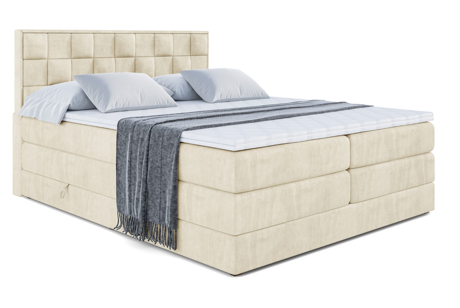 Boxspringbett ZAFIRA-BZ KING 120x200 cm Beige - Monolith 4