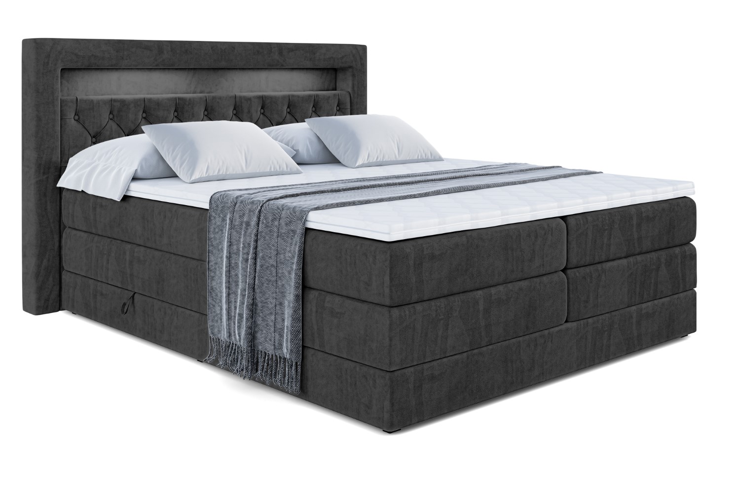 Boxspringbett NOEL GOLD KING 120x200 cm Schwarz - Casablanca 2316