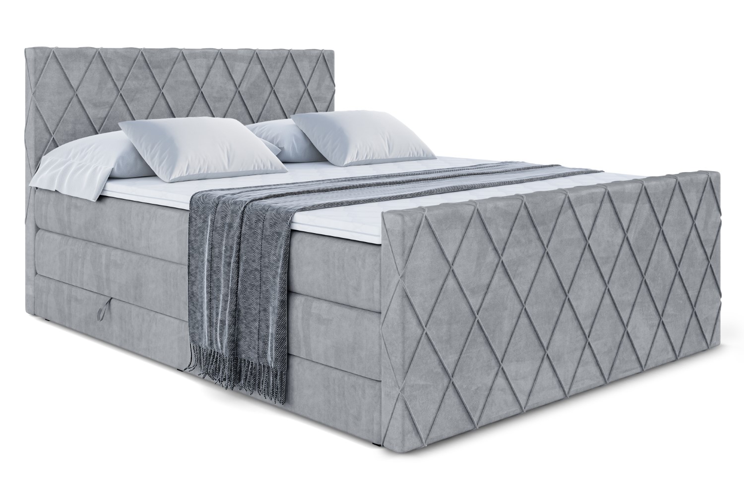 Boxspringbett LEPARO-Z KING 140x200 cm Grau - Casablanca 2314