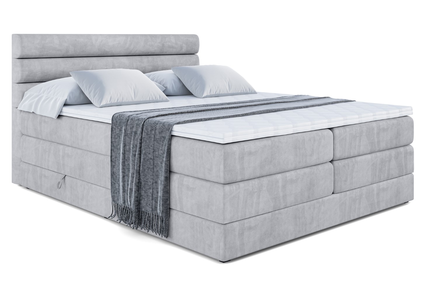 Boxspringbett CELESTIA KING 120x200 cm Hellgrau - Monolith 84
