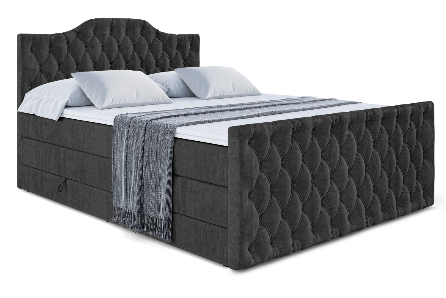 Boxspringbett VILA-1-Z KING 120x200 cm Schwarz - Casablanca 2316