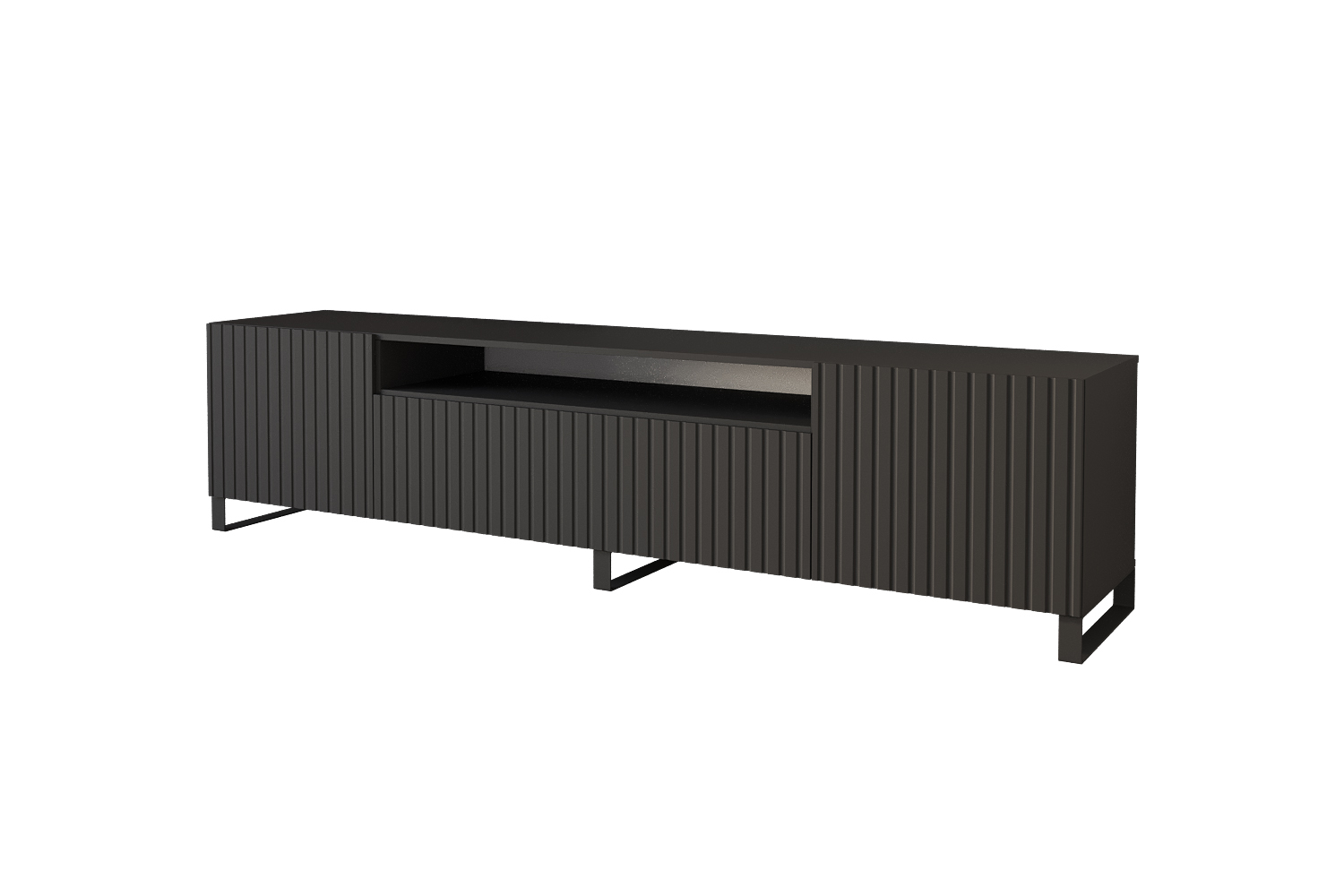 Lowboard KITO offen 200 cm Schwarz