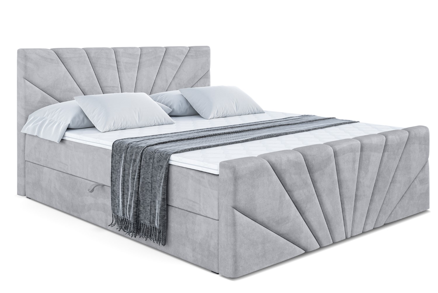 Boxbett MILTIO-Z 180x200 cm Hellgrau - Monolith 84