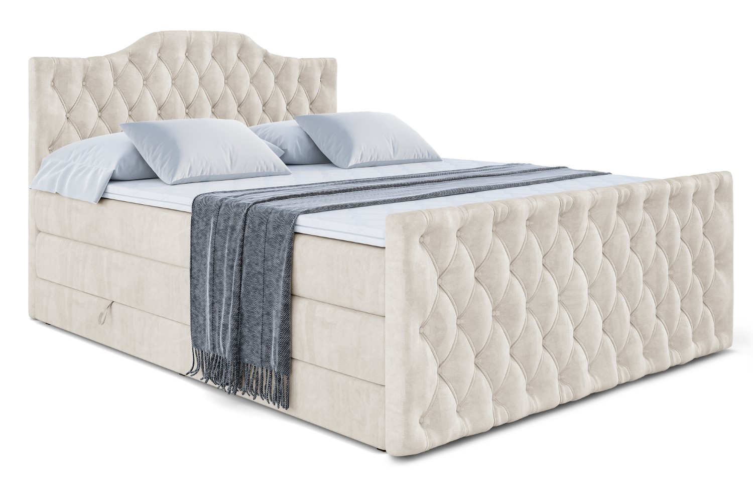 Boxspringbett VILA-1-Z KING 140x200 cm Beige - Casablanca 2301