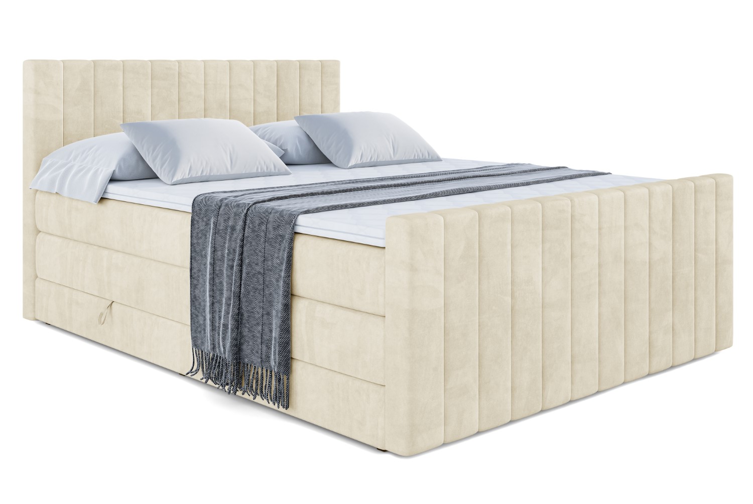 Boxspringbett EDITA-Z KING 200x200 cm Beige - Monolith 4