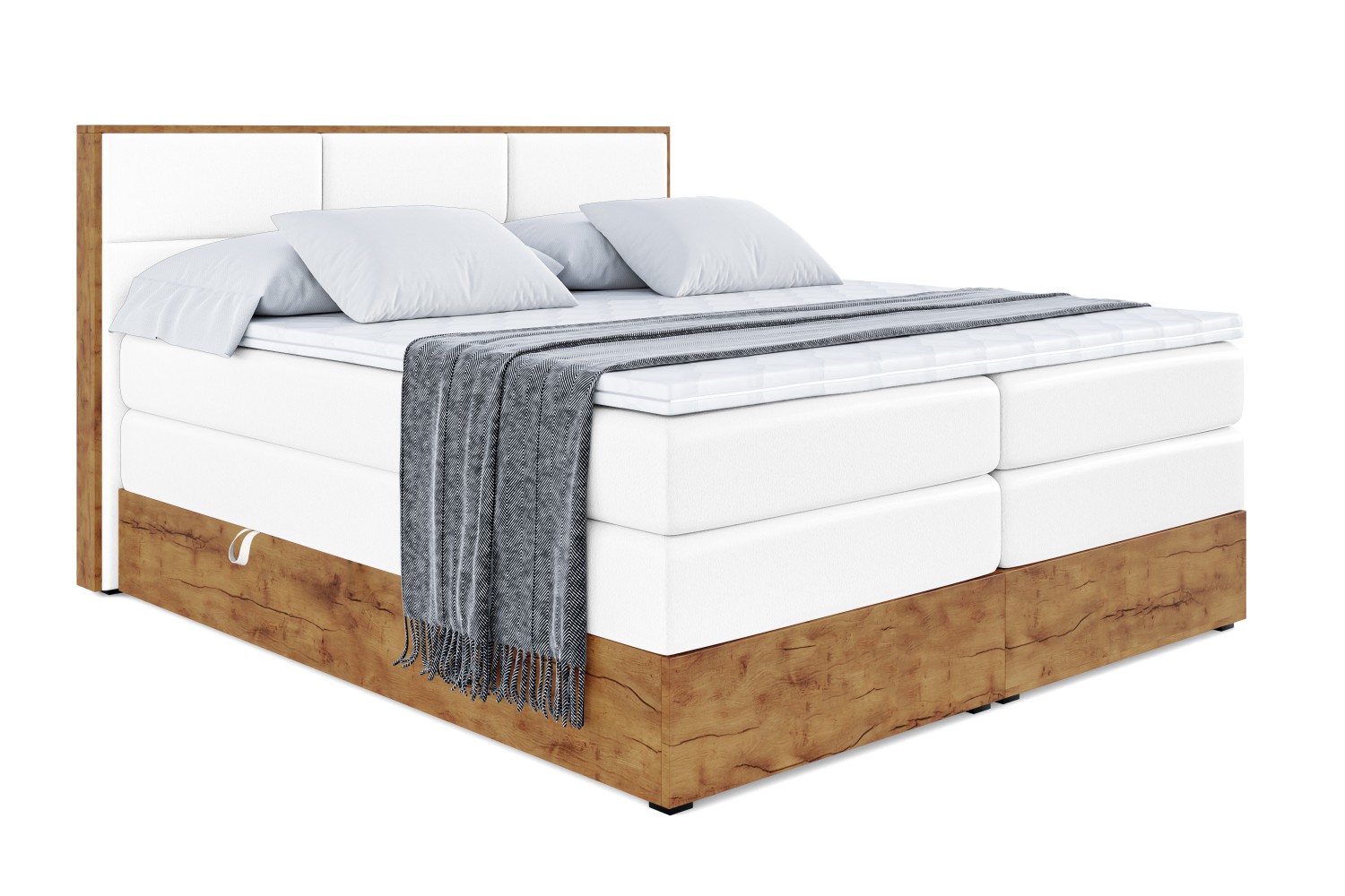 Boxspringbett LOLLI1 KING 120x200 cm Weiß - Soft 17