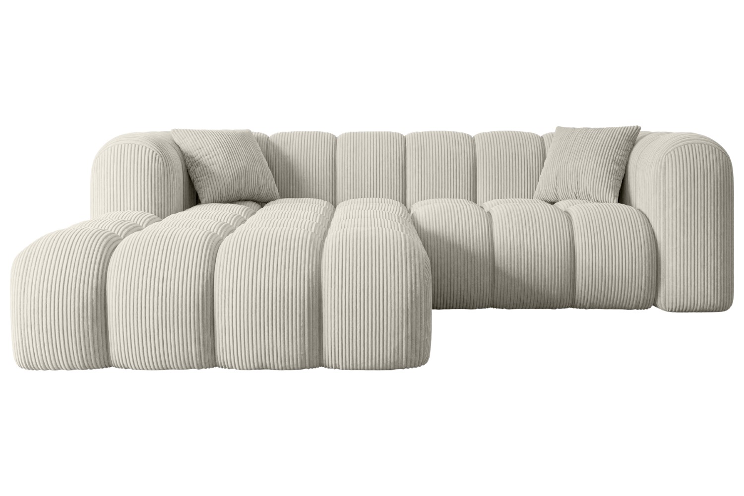 Ecksofa OLEA-L1 Cremeweiß - Poso 100