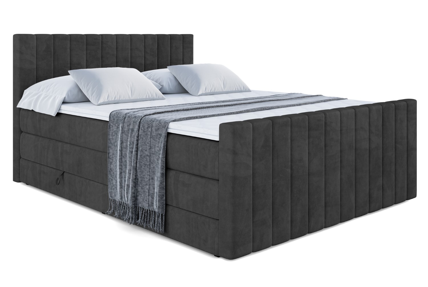 Boxspringbett EDITA-Z KING 140x200 cm Schwarz - Casablanca 2316