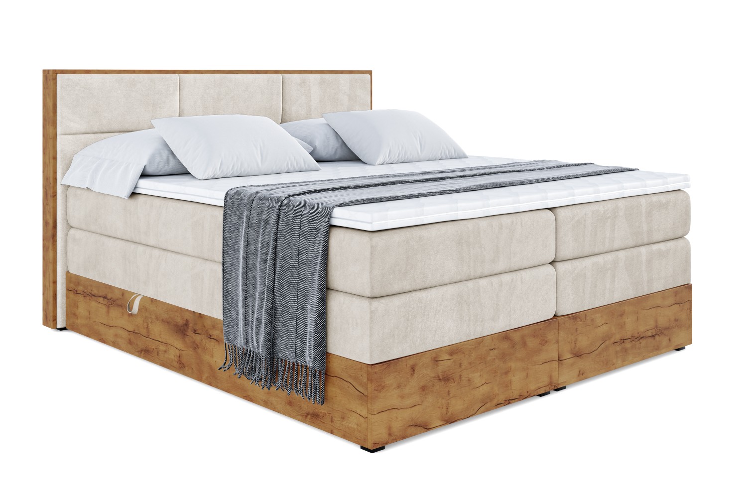 Boxspringbett LOLLI1 KING 120x200 cm Beige - Casablanca 2301