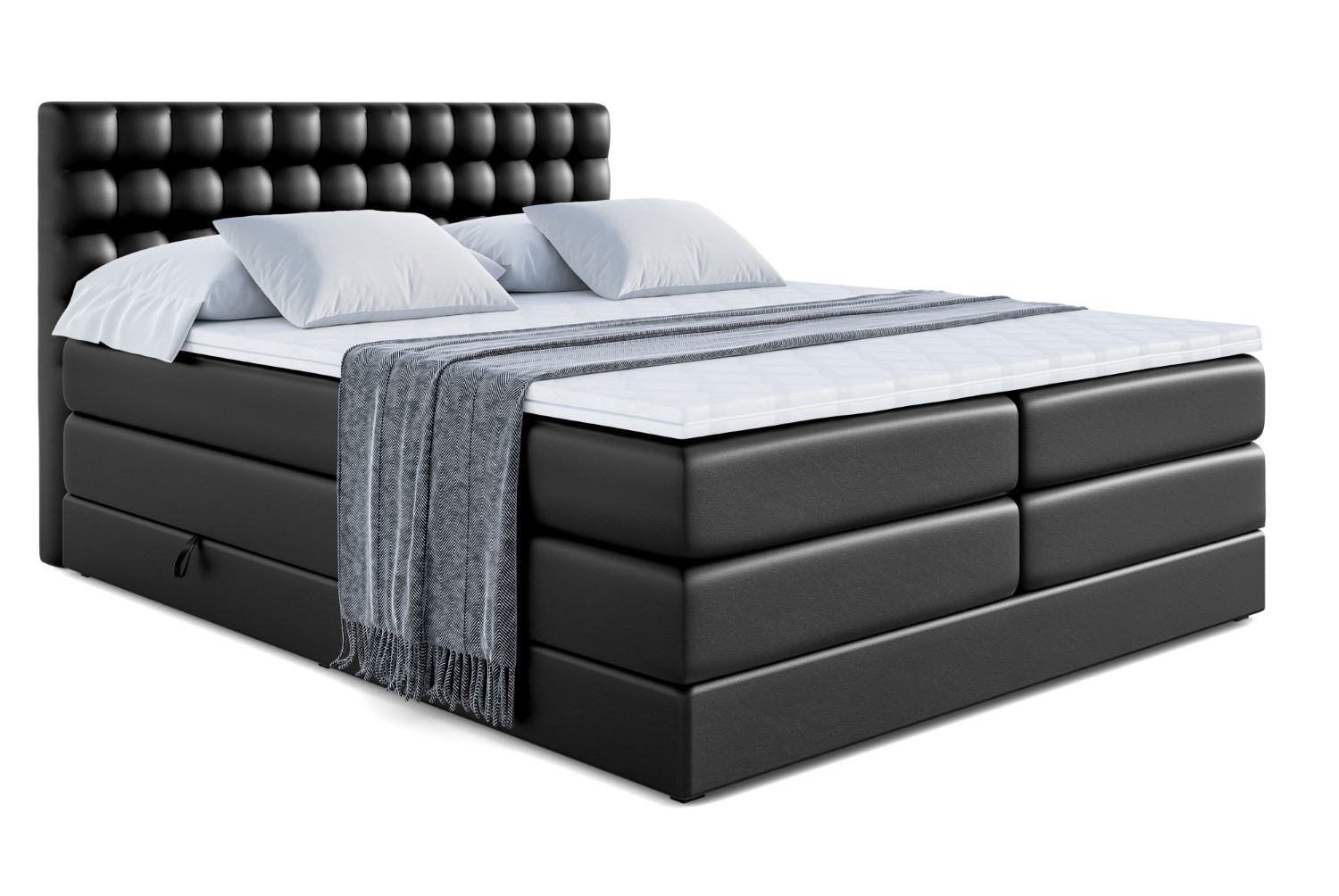 Boxspringbett VIONE KING 160x200 cm Schwarz - Soft 11