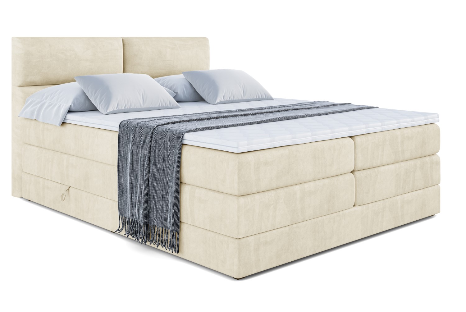 Boxspringbett BOXI3 KING 200x200 cm Beige - Monolith 4