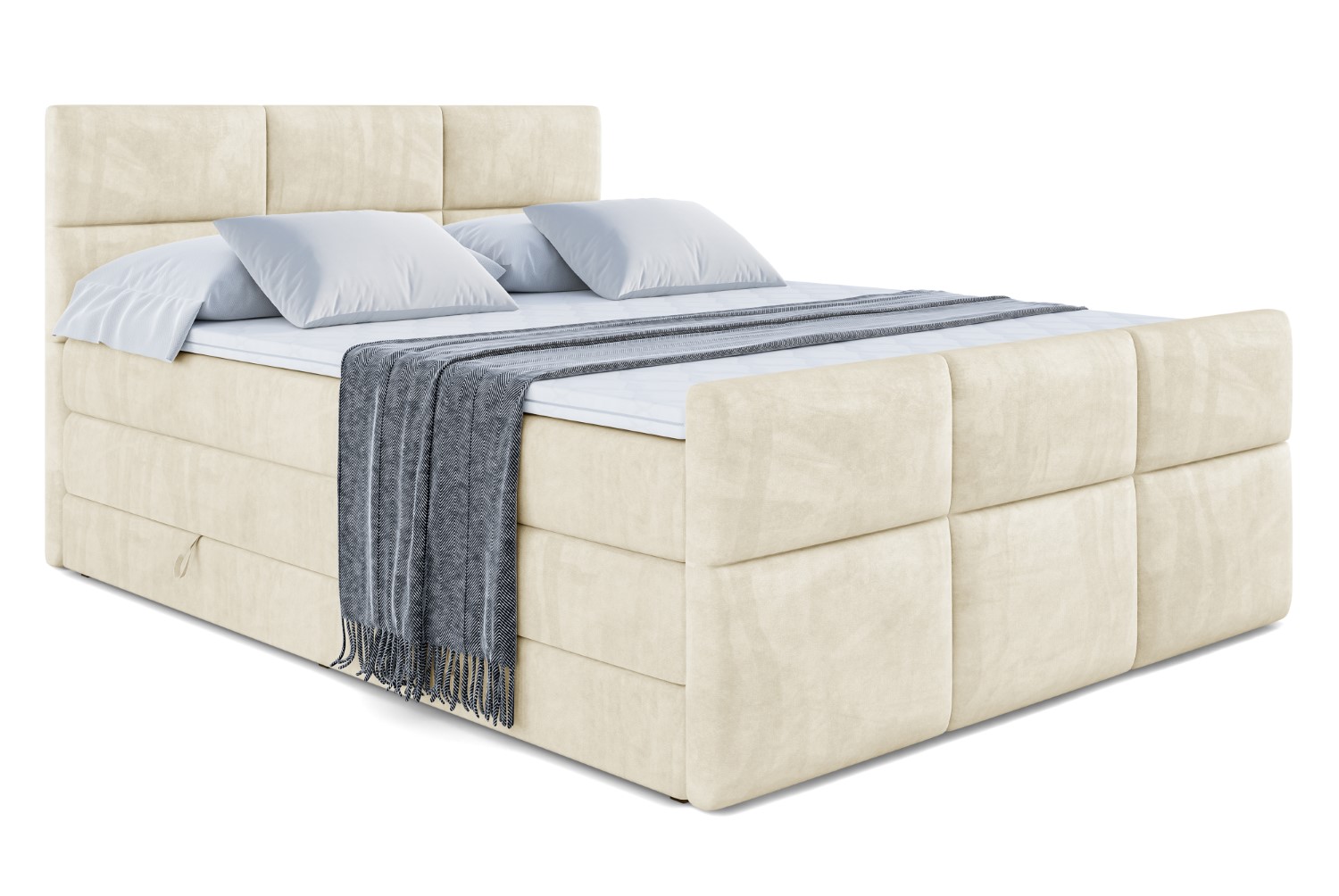 Boxspringbett OHIO-Z KING 180x200 cm Beige - Monolith 4