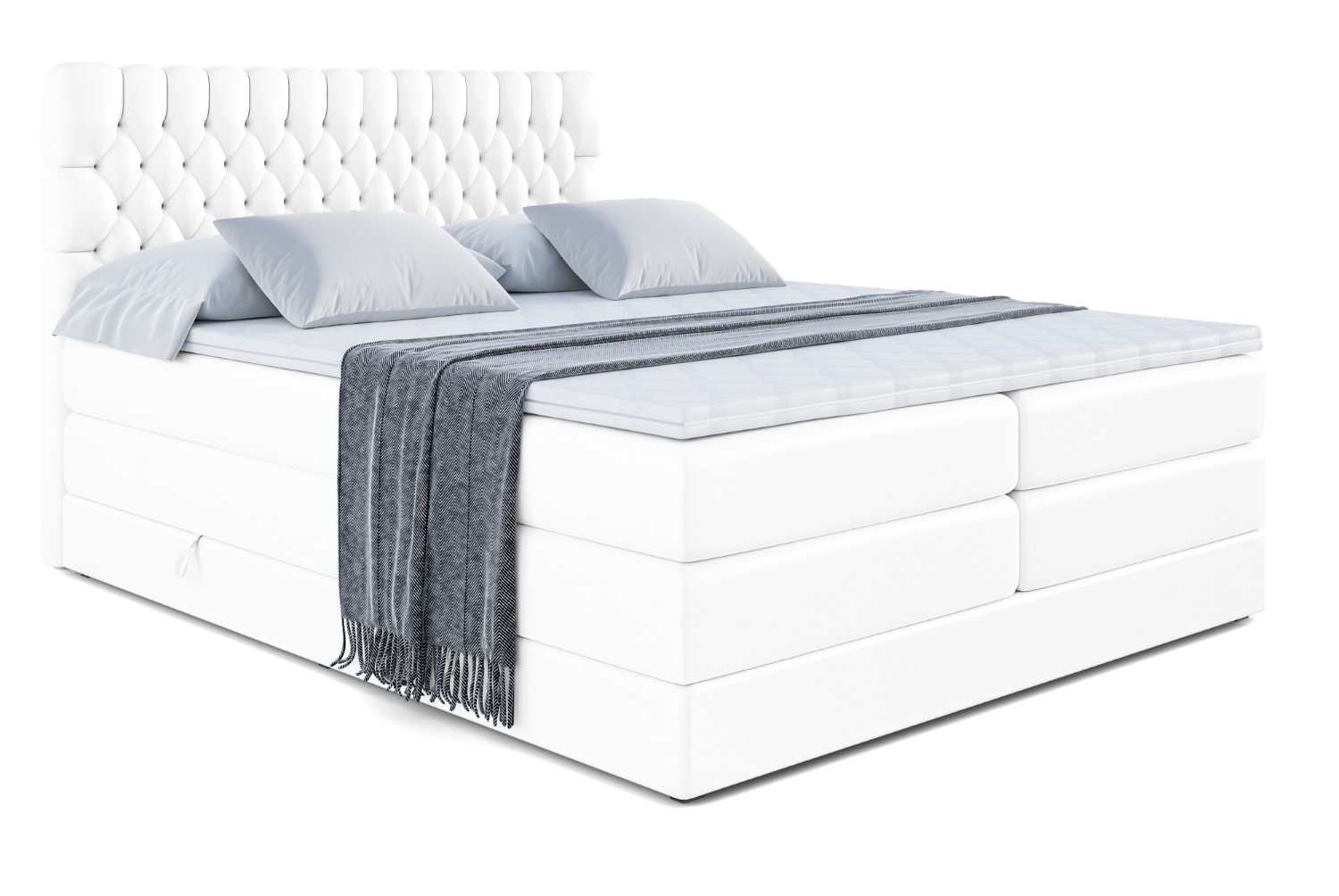 Boxspringbett SERENE KING 120x200 cm Weiß - Soft 17