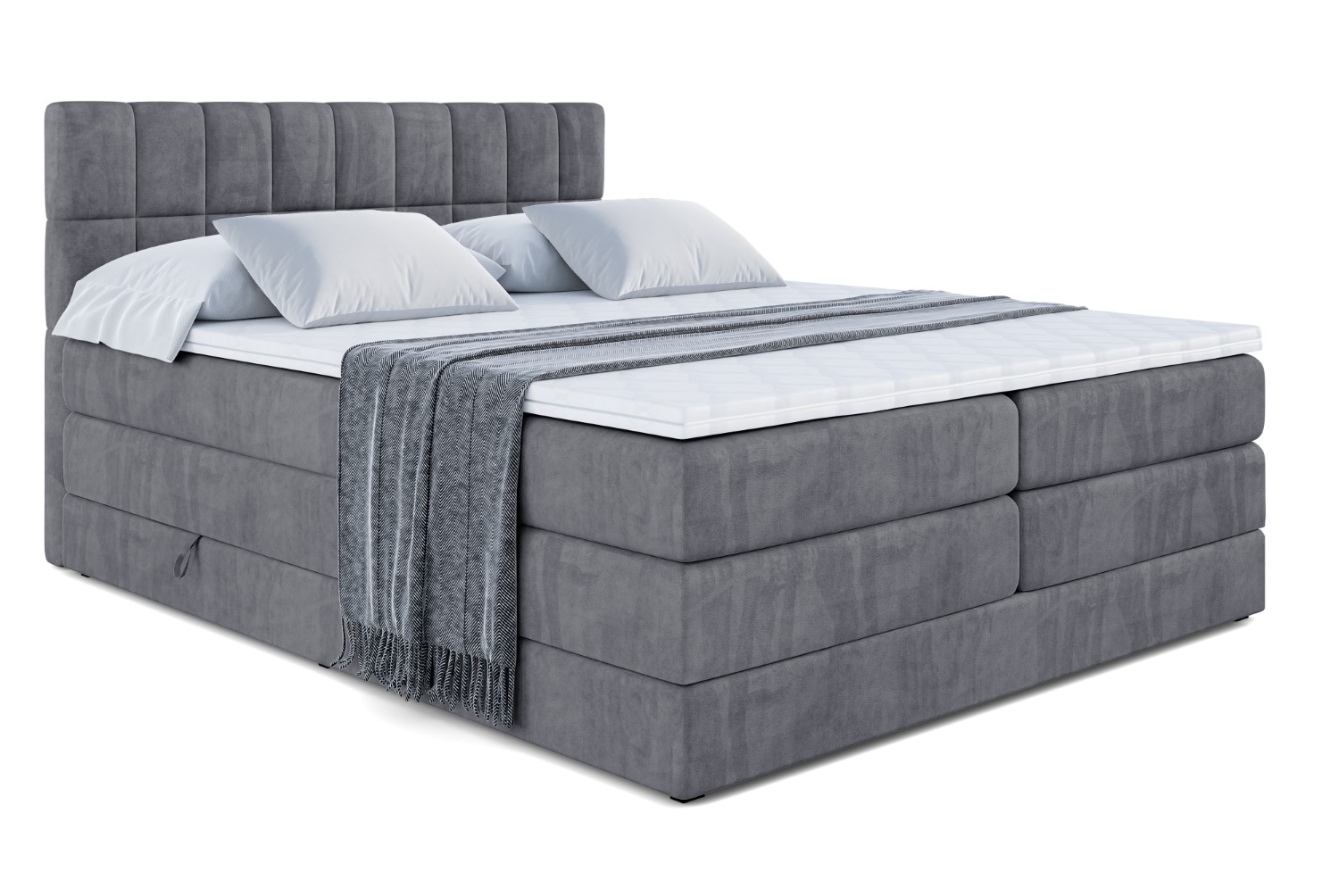 Boxspringbett MIAMI KING 200x200 cm Dunkelgrau - Casablanca 2315