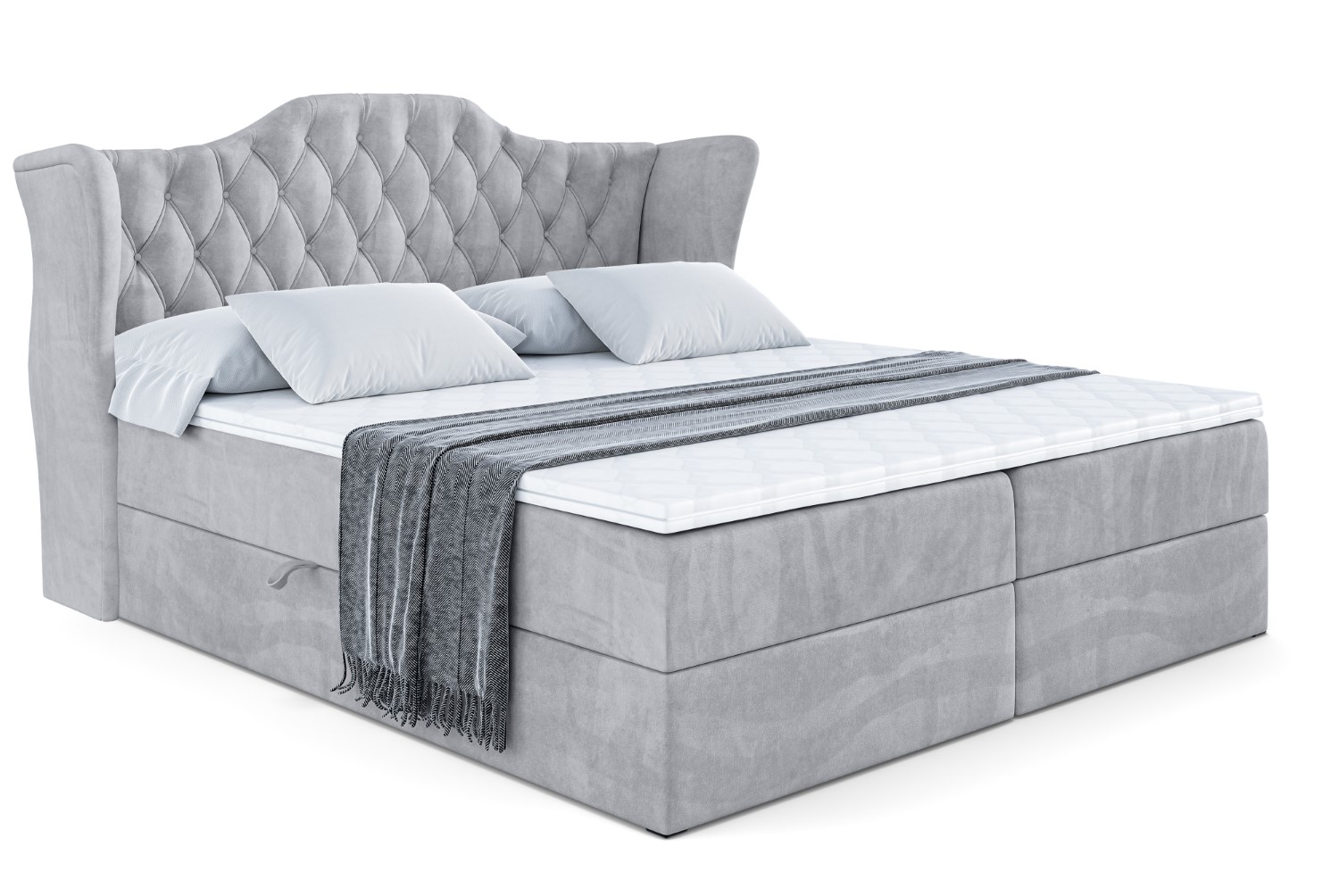 Boxbett VILA 120x200 cm Hellgrau - Monolith 84